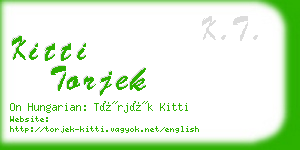 kitti torjek business card